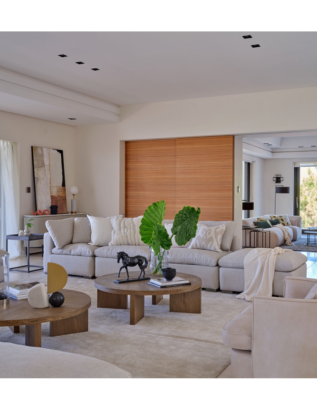 Contour Collection black wooden console table with three drawers.