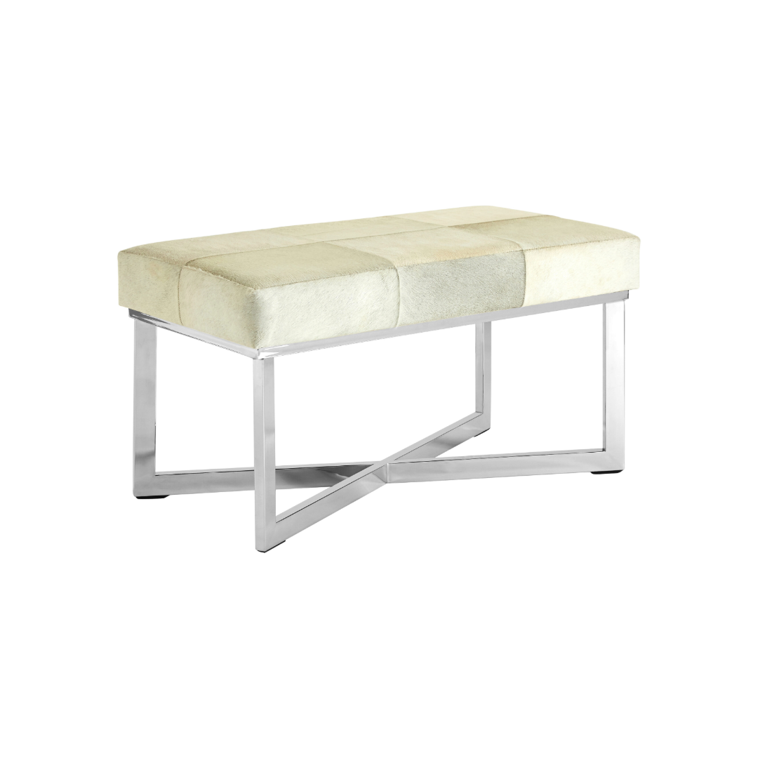 Grey Cowhide Bench Louis & Henry