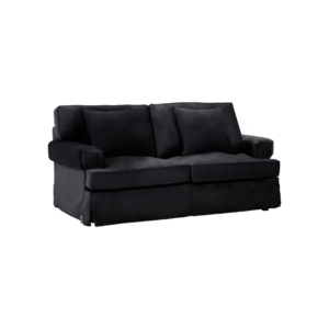 Elegance Black Velvet Sofa - A black premium sofa in the style of Ralph Lauren. Shop now at Louis & Henry