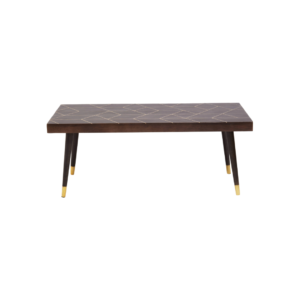 Luxury Mango Wood Coffee Table with Gold Accents, Louis & Henry