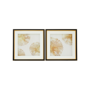 Gold Burst Wall Art - Louis & Henry, a matching set of 2 contemporary art pices framed in a luxury black and gold frame with images of gold bursts