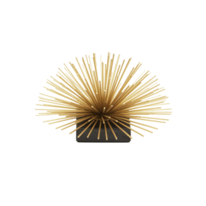 Gold Burst Sculpture - Louis & Henry Product Image. a metal sculpture with a marble base and gold tubes to create a striking gold burst effect.