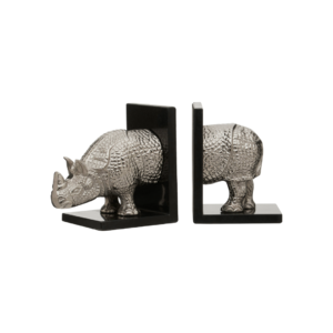 Rhino Marble Bookends
