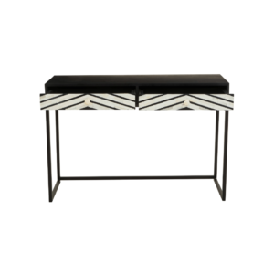 Hand-Crafted Bone Inlay Console Table