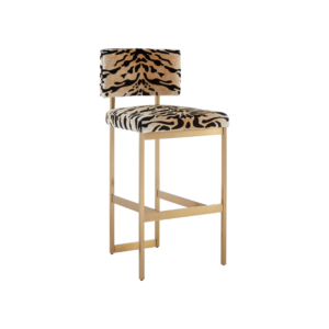 Deco Glamour Tiger Print Bar Chair