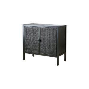 Low Black Harry Cabinet. Harry Low Level Cabinet, w solid pine wood cabinet with rattan front with black stain