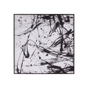 Dynamic Expression Canvas Artwork, a black and white oil painting in the style of Jackson pollock, shop now at Louis and Henry