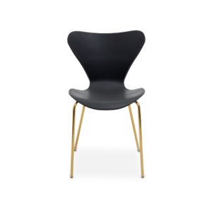 Black and gold Elysian Dining Chair, tapered back dining chair, budget designer furniture, Scandinavian furniture