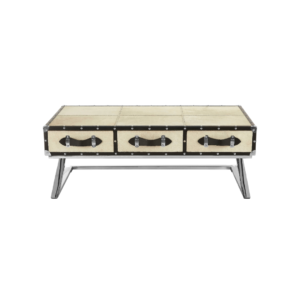 Savannah Coffee Table, cowhide side table, stainless steel contemporary furniture, luxury living, louis interior fashion