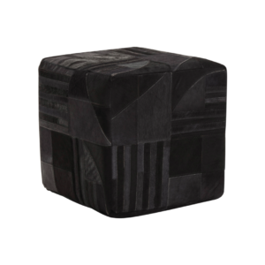 The Charcoal Elegance Art Deco Pouf: A sophisticated and stylish addition to your living space, blending timeless Art Deco design with modern elegance.