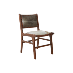 Boho Chic Leather Dining Chair - A premium dining chair crafted from solid teak and upholstered in luxurious cowhide leather. Shop Now at Louis & Henry