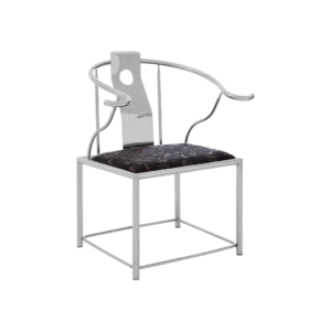 Luminique Stainless Steel Chair, designer black and silver chair