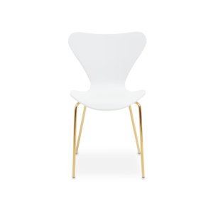 White and gold Elysian Dining Chair, tapered back dining chair, budget designer furniture, Scandinavian furniture