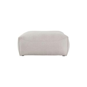 VICTORIA Stone Beige Upholstered Pouf