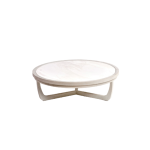 Ariana Large round coffee table greyish oak and stone