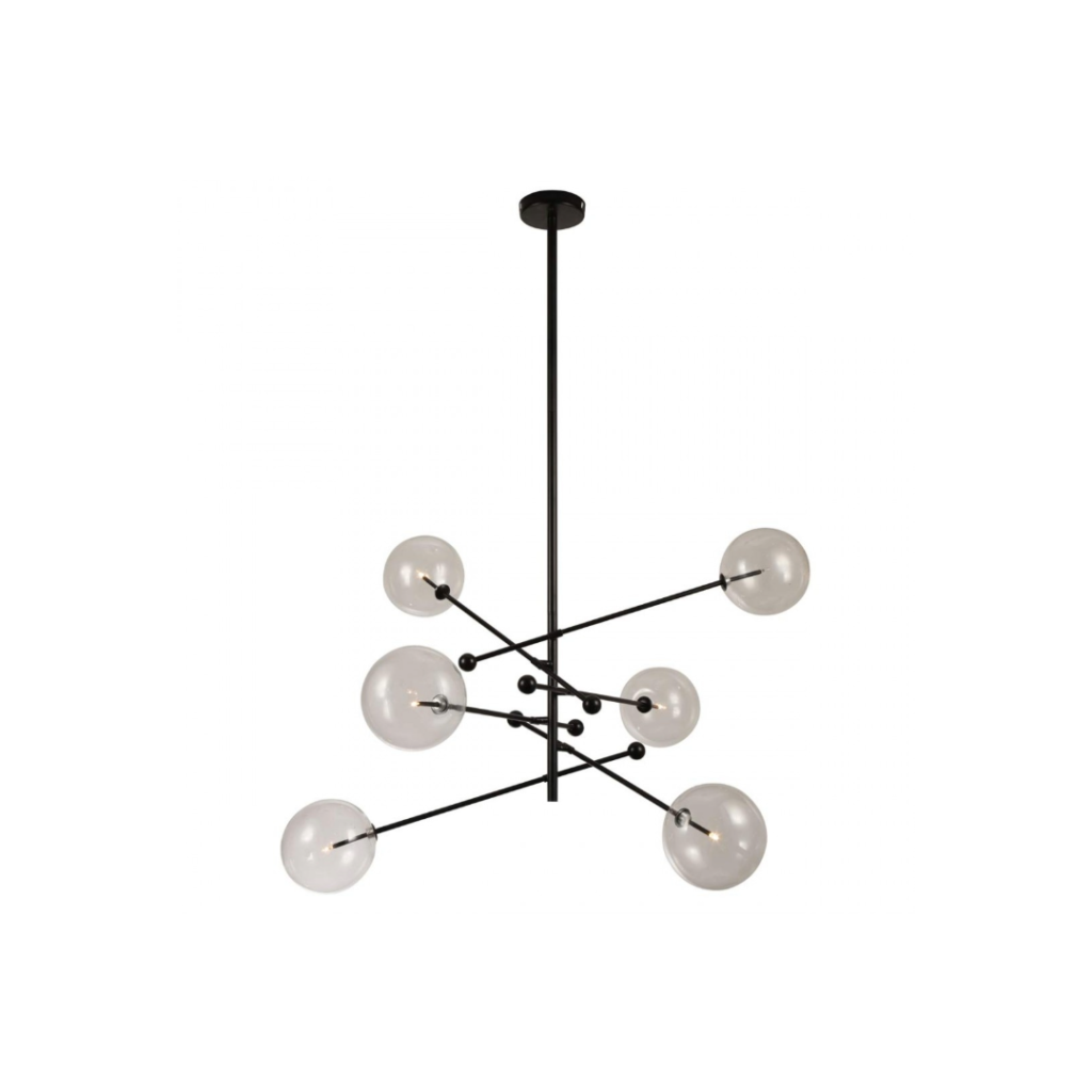 Nina Black metal and glass lamp