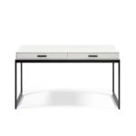 HELENA White Oak Desk with Black Metal Frame