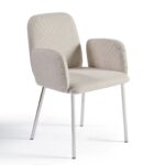 LOREN Stone Grey Chair with Chrome Leg