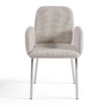 LOREN Stone Grey Chair with Chrome Leg