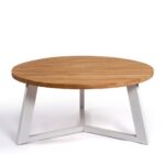 Maxine Outdoor Dining Table in Natural Teak and Aluminum