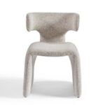 MICHELE Greyish Bouclé Fully Upholstered Dining Chair