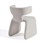 MICHELE Greyish Bouclé Fully Upholstered Dining Chair