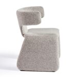 MICHELE Greyish Bouclé Fully Upholstered Dining Chair