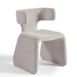 MICHELE Greyish Bouclé Fully Upholstered Dining Chair