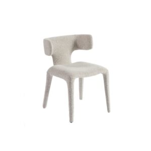 Greyish bouclé upholstered chair