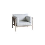 VENUS Teak Armchair, Teak and Rope Outdoor Armchair, VENUS Armchair with Gray Linen Cushions