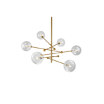 Nina Gold Metal Pendant Lamp with Crystal Ball