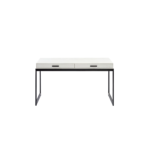 HELENA White Oak Desk with Black Metal Frame