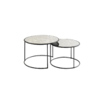 CHARLOT Metal and Smoked Glass Tables