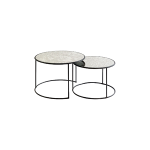 CHARLOT Metal and Smoked Glass Tables