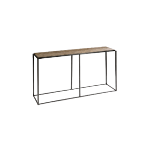 Oak and Metal Console Table