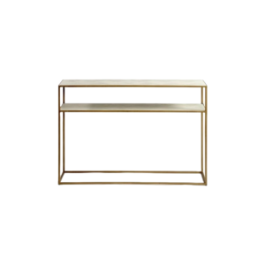 MARTA Oak Wood Console with Gold Frame