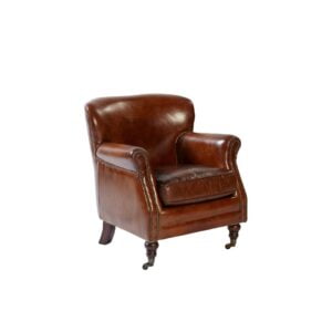 Brown Aged Leather Armchair
