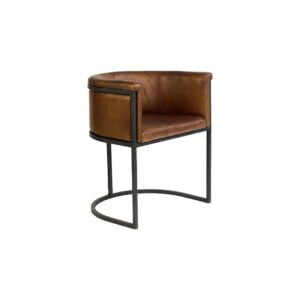 ENRIQUE Leather and Metal Armchair
