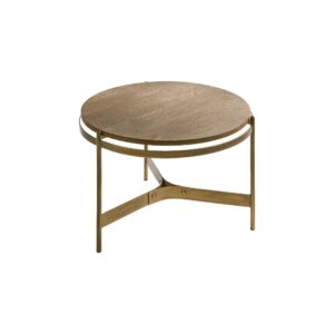 Oak and Gold Side Table