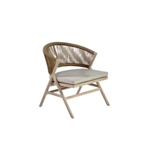 Jess Teak and Rope Outdoor Fireside Chairs in Camel