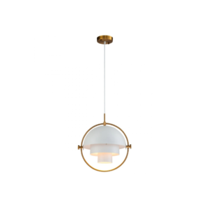 WHITE Ceiling Lamp with Golden and White Hemispheres