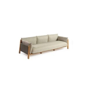 LEIA Outdoor Sofa with Rope and Upholstered Wood