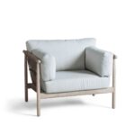 VENUS Teak Armchair, Teak and Rope Outdoor Armchair, VENUS Armchair with Gray Linen Cushions