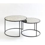 CHARLOT Metal and Smoked Glass Tables