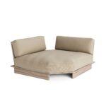 LANGE Teak and Rope Sofa Corner Module for Outdoor Use, LANGE Corner Module in Garden, LANGE Porch Corner Sofa Module