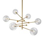 Nina Gold Metal Pendant Lamp with Crystal Ball