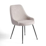 ALMA Armless Stone Grey Upholstered Dining Chair