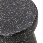 NORA Black Fibrestone Stool - Contemporary half hourglass design with red, white, and grey specs. Dimensions: 40x40x46 cm.