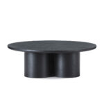 Black oak wood coffee table with Art Deco-inspired design. louis & henry furniture