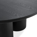 Black oak wood coffee table with Art Deco-inspired design